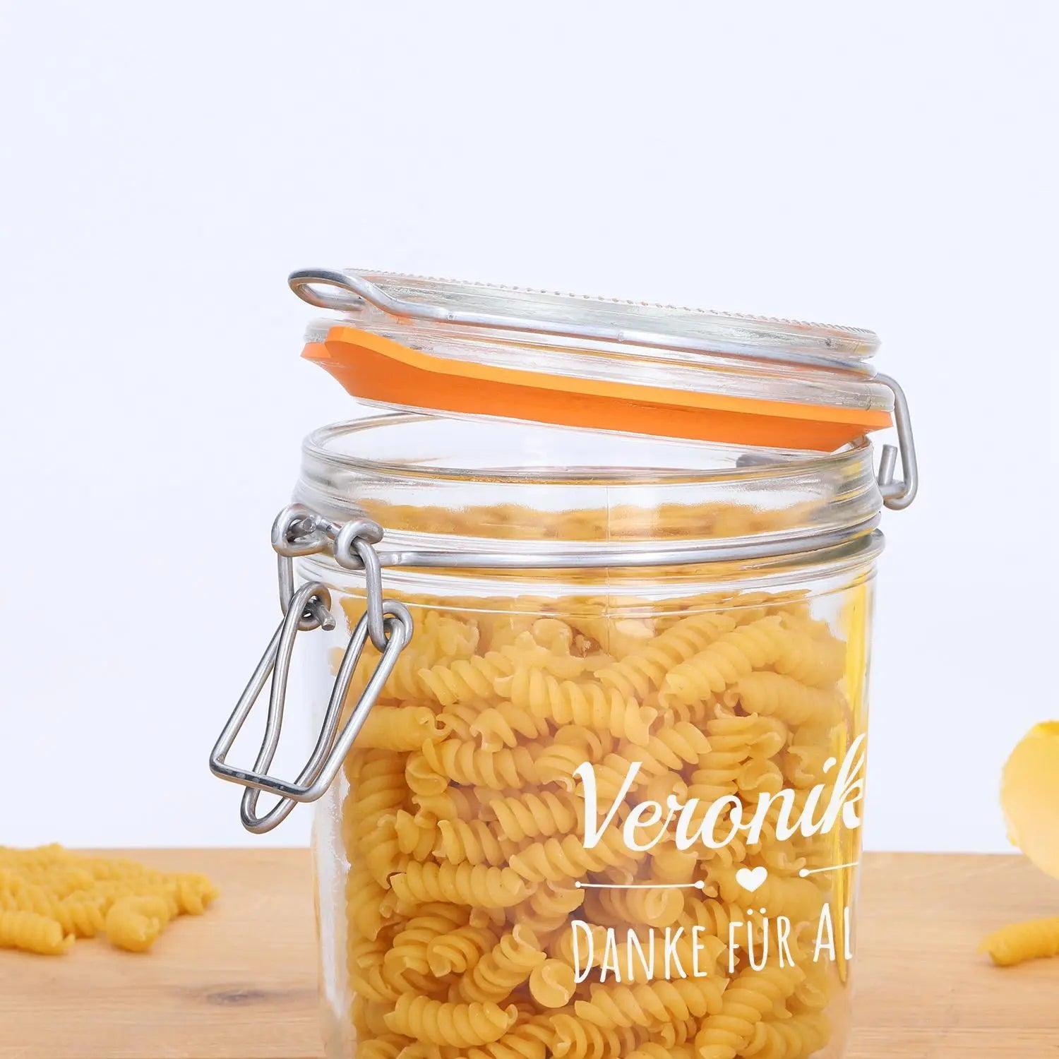 Einmachglas Terrine Ermetico 0,5 Liter mit Gravur