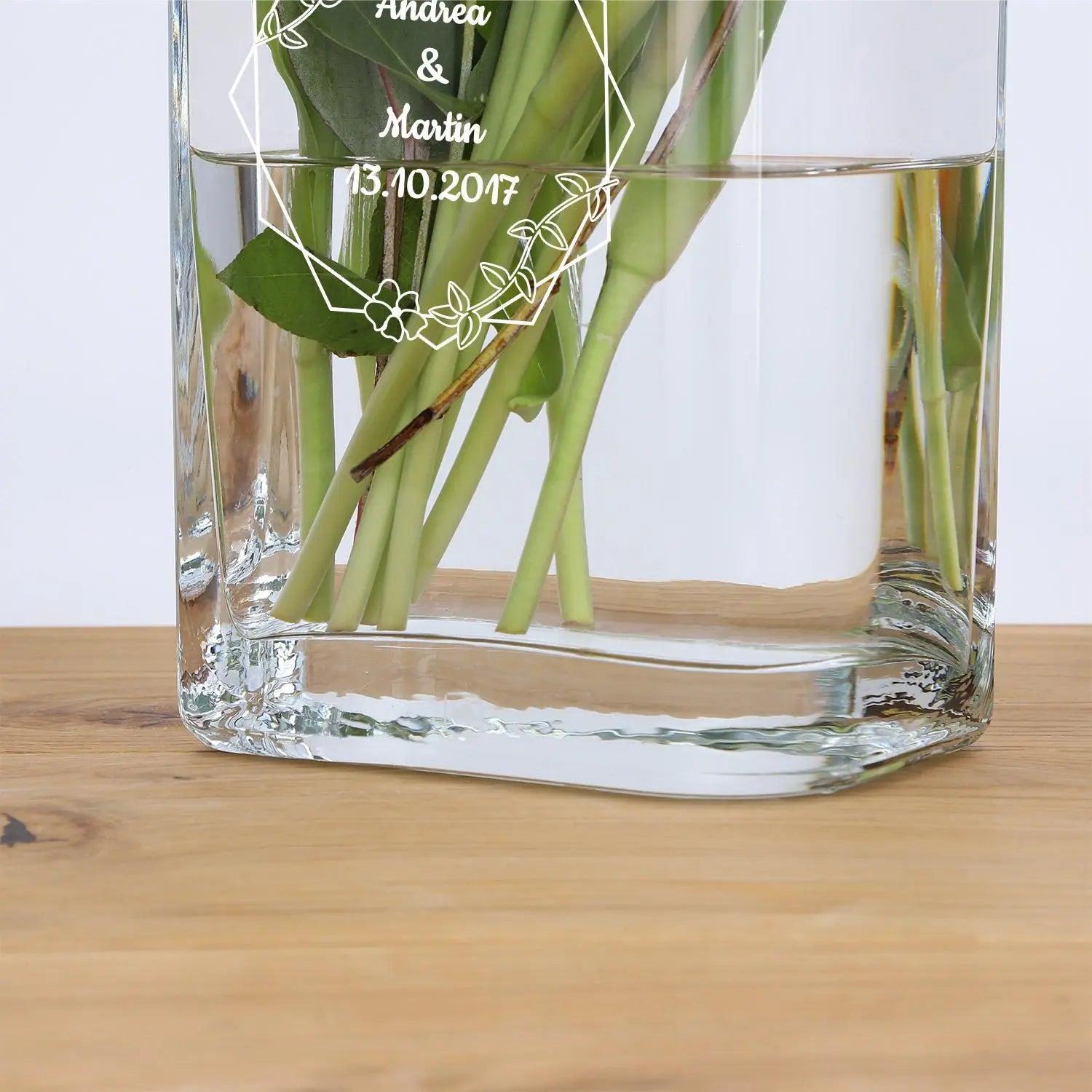 LEONARDO Vase mit Gravur Lucca 25 cm - personalisierbare Glasvase als Geschenk