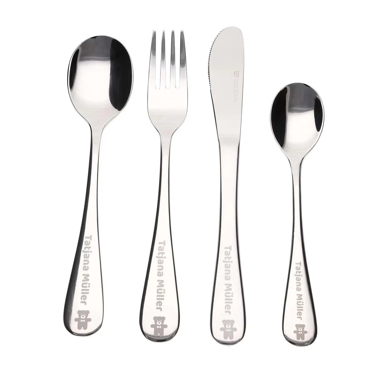 Kinderbesteck „Classic“ mit Gravur (4-teilig)